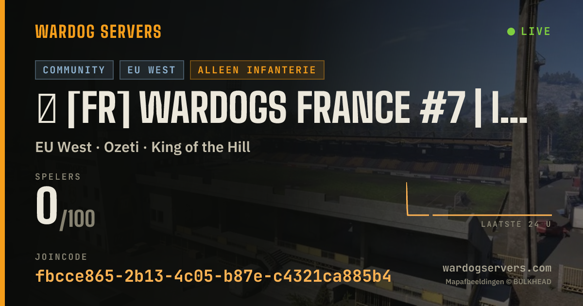 Live statusbanner voor ⁂ [FR] WARDOGS FRANCE #7 | INFANTERIE | STATISTIQUE [WDFR]