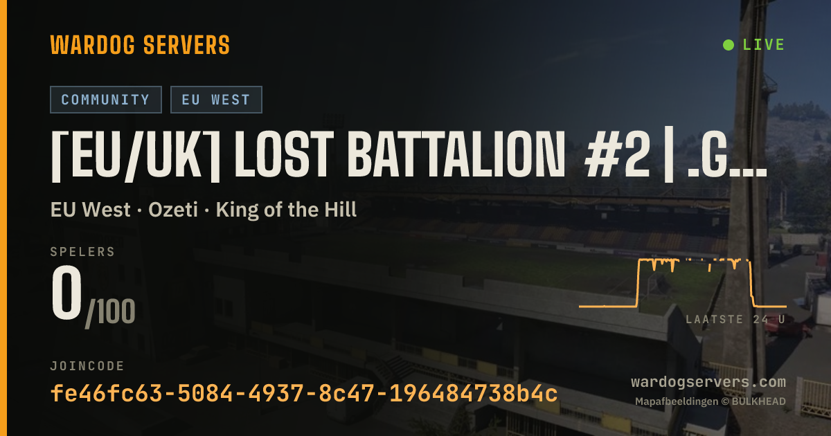 Live statusbanner voor [EU/UK] Lost Battalion #2 | .gg/lostbattalion
