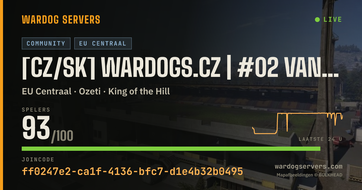 Live statusbanner voor [CZ/SK] WARDOGS.CZ | #02 VANILLA | discord.gg/wardogsczsk