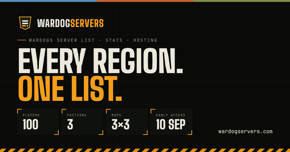 WARDOGS Server List: Every Server Online Right Now