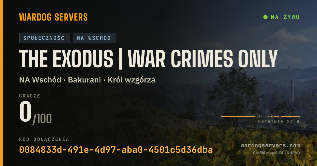 Baner ze statusem na żywo: The Exodus | WAR CRIMES ONLY
