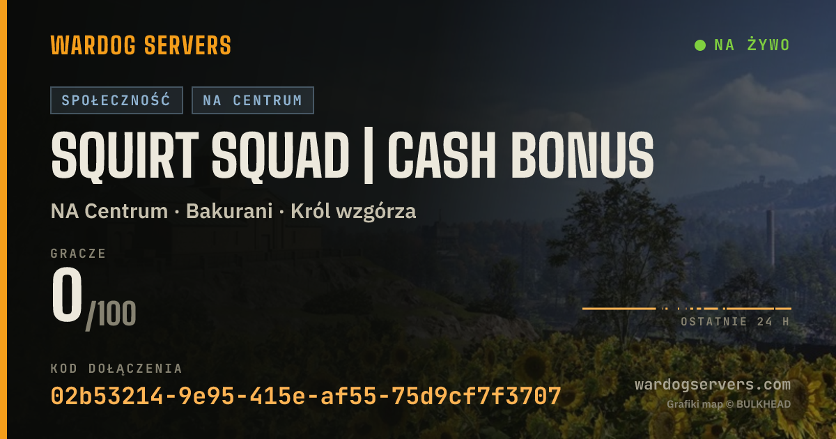 Baner ze statusem na żywo: Squirt Squad | Cash Bonus