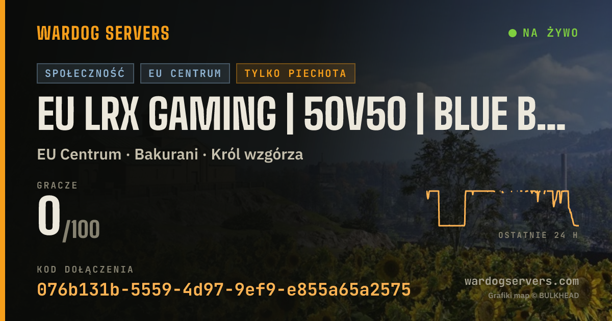 Baner ze statusem na żywo: EU LRX GAMING | 50V50 | BLUE BOOST | NO GL | EXP/+$ BOOST | disc