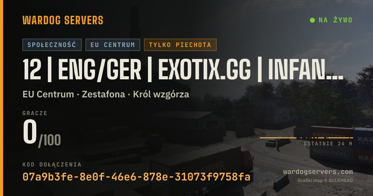 Baner ze statusem na żywo: 12 | ENG/GER | EXOTIX.GG | INFANTRY | 00-00-00