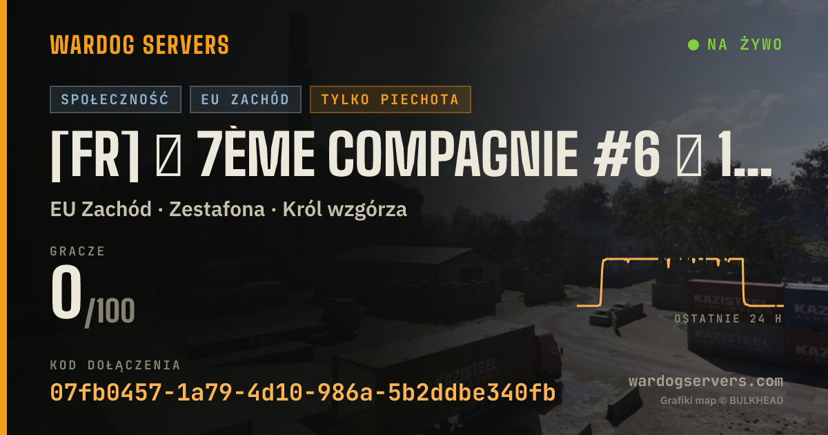 Baner ze statusem na żywo: [FR] ★ 7ème Compagnie #6 ★ 100% FR | Infanterie - discord.gg/7eC