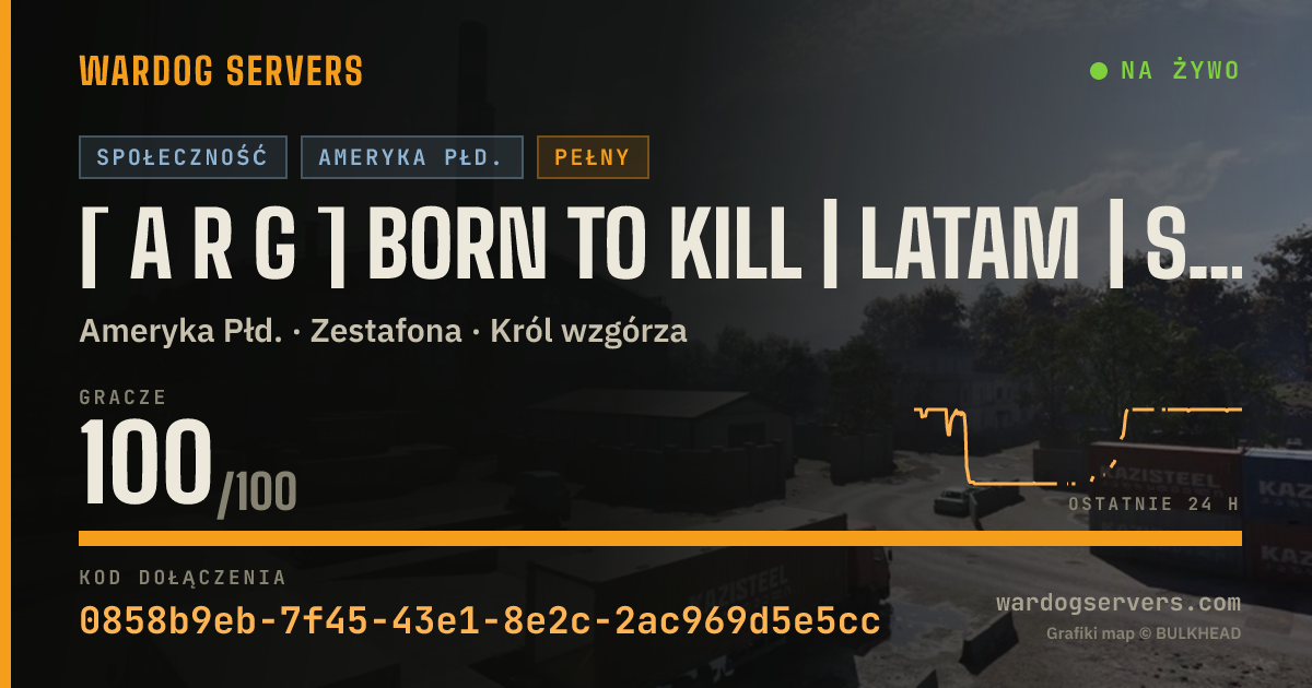 Baner ze statusem na żywo: [ A R G ] BORN TO KILL | LATAM | SOLO ESP | ADM ACTIVO