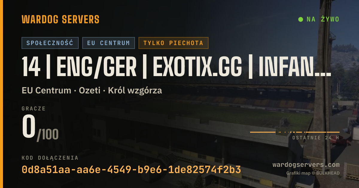 Baner ze statusem na żywo: 14 | ENG/GER | EXOTIX.GG | INFANTRY | 00-00-00