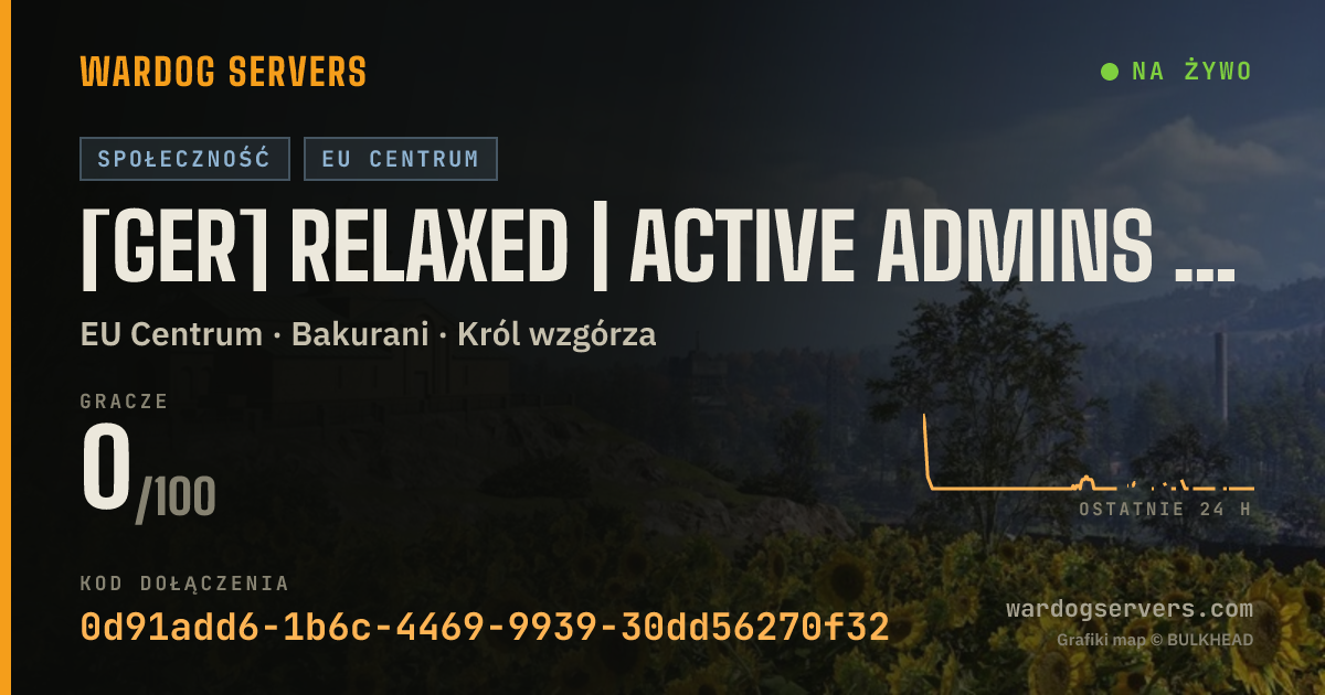 Baner ze statusem na żywo: [GER] Relaxed | Active Admins | wardogs-crwn.de
