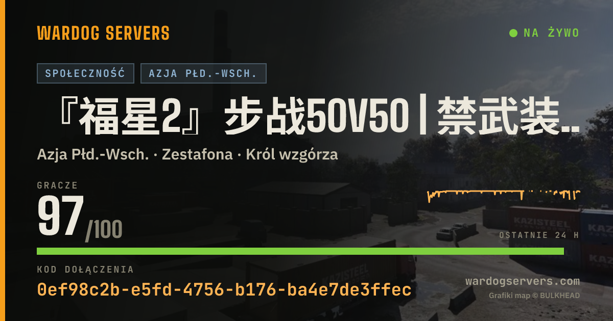 Baner ze statusem na żywo: 『福星2』步战50V50 | 禁武装载具狙迫近防 | 免排Q群:234876077