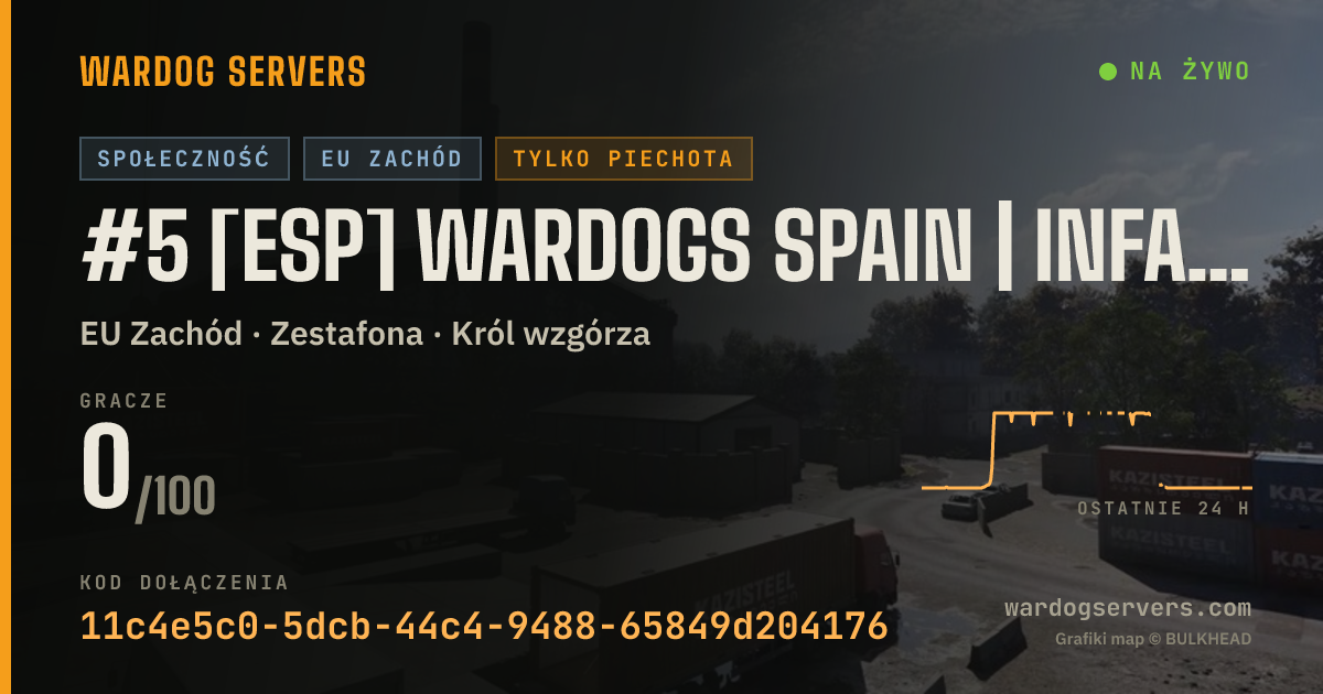 Baner ze statusem na żywo: #5 [ESP] WARDOGS SPAIN | INFANTRY | 50/50 GREEN-RED | wardogsspa