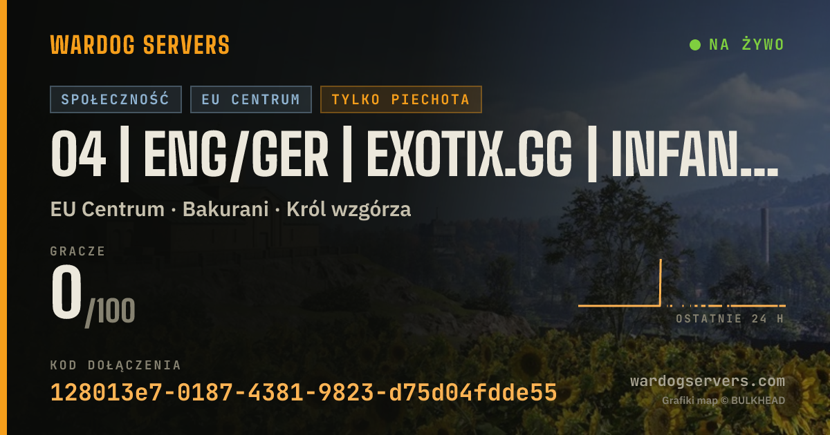 Baner ze statusem na żywo: 04 | ENG/GER | EXOTIX.GG | INFANTRY | 00-00-00