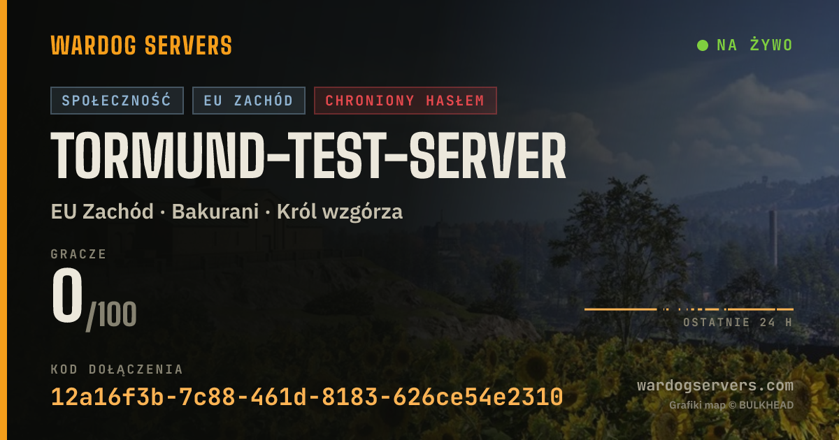 Baner ze statusem na żywo: Tormund-Test-Server