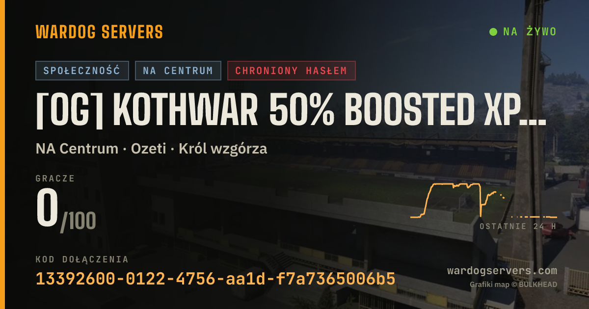 Baner ze statusem na żywo: [OG] kothwar 50% Boosted XP & Cash discord.gg/heventeran
