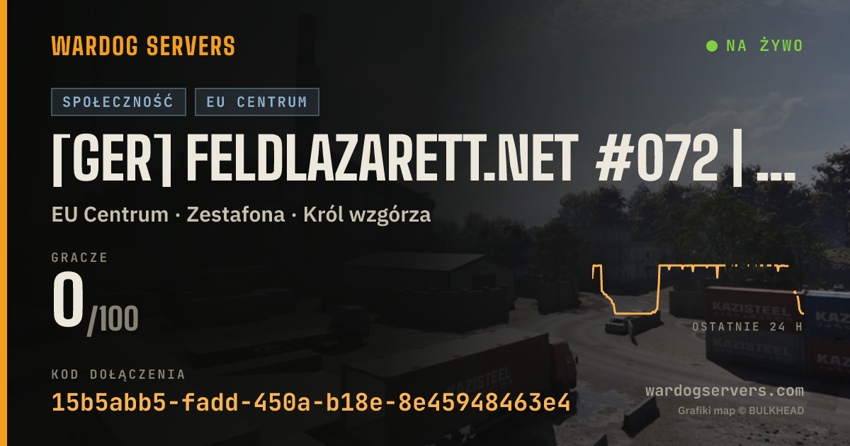 Baner ze statusem na żywo: [GER] Feldlazarett.net #072 | Only-Newbies | KD-Limit | 13-36-8