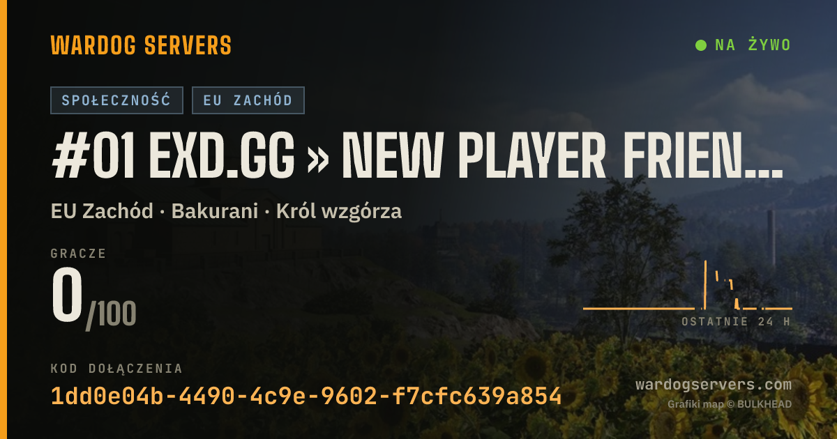 Baner ze statusem na żywo: #01 EXD.gg » New Player Friendly » All Maps | Discord.exd.gg
