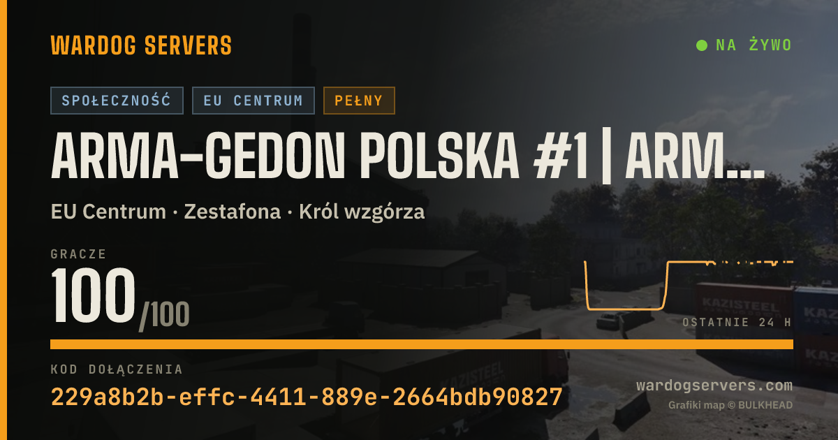 Baner ze statusem na żywo: Arma-Gedon POLSKA #1 | arma-gedon.pl