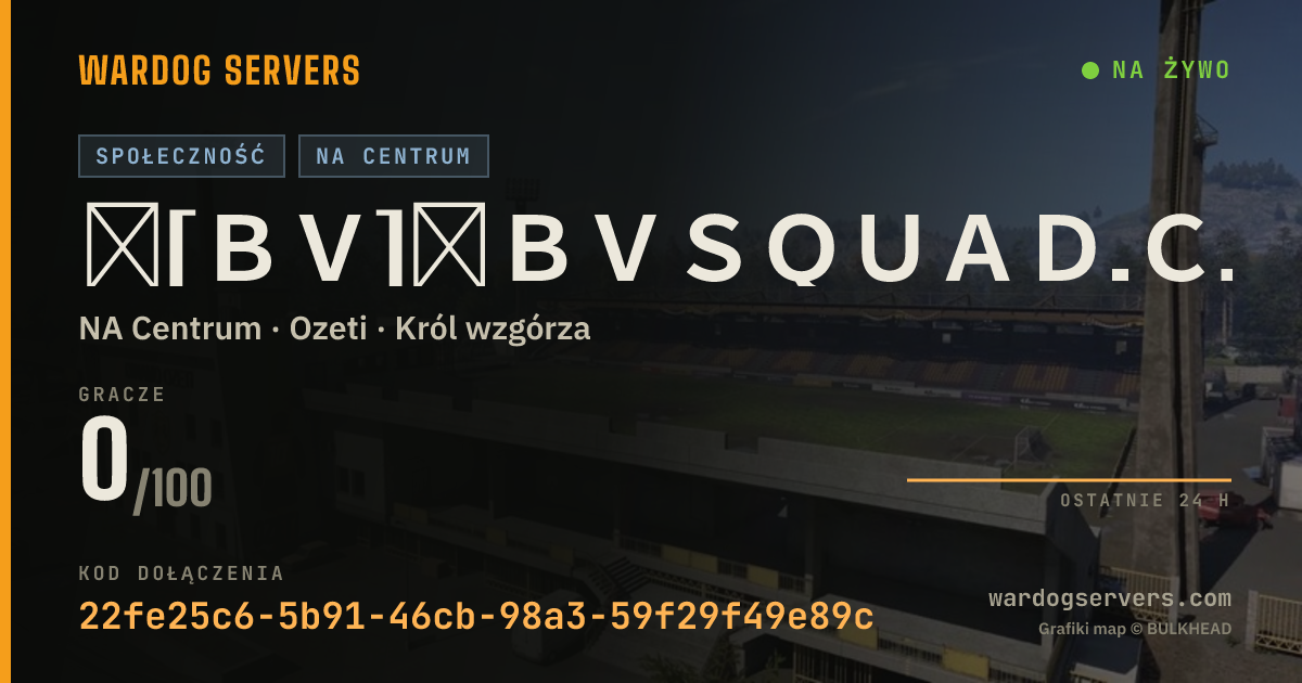Baner ze statusem na żywo: ★[ＢＶ]★ＢＶＳＱＵＡＤ.ＣＯＭ★５０ｖ５０★ＢＯＯＳＴＥＤ