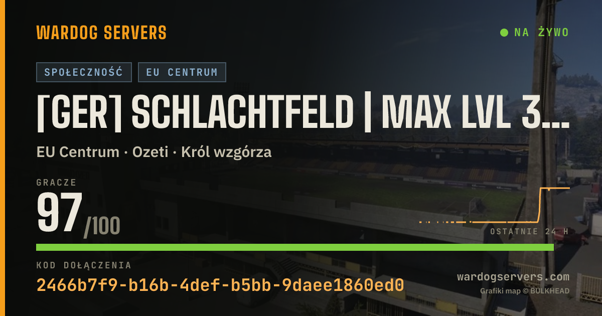 Baner ze statusem na żywo: [GER] SCHLACHTFELD | MAX LVL 30 | MAP ROTATION
