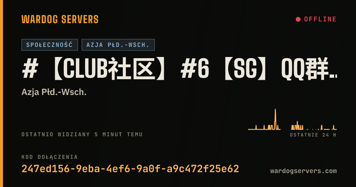 Baner ze statusem na żywo: #【Club社区】#6【SG】QQ群1102650986|50v50|Oopz:008116