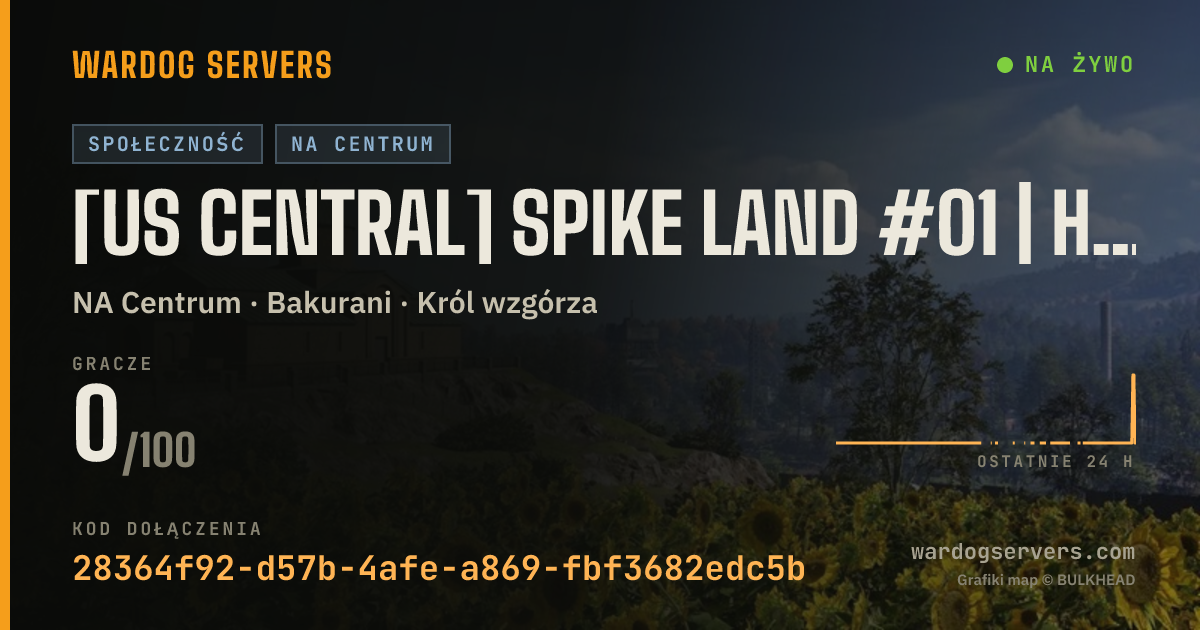Baner ze statusem na żywo: [US Central] Spike Land #01 | https://discord.gg/27qqMM5axA