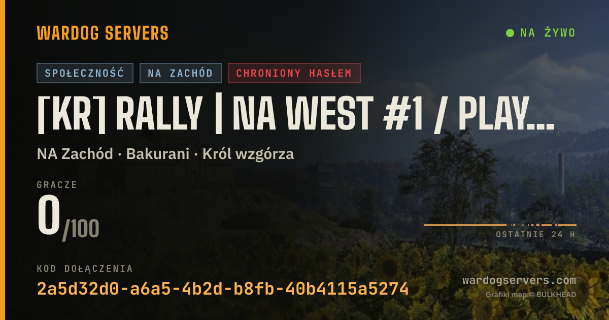 Baner ze statusem na żywo: [KR] RALLY | NA WEST #1 / playrally.kr