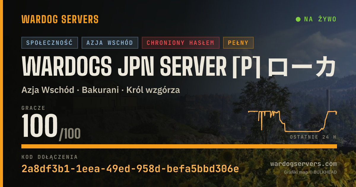 Baner ze statusem na żywo: WARDOGS JPN SERVER [P] ローカルルールはDiscord要確認