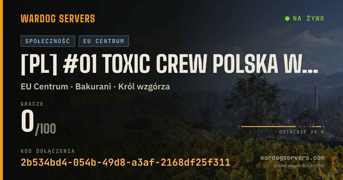 Baner ze statusem na żywo: [PL] #01 TOXIC CREW Polska Wardogs polskawardogstc.pl | VIP za s
