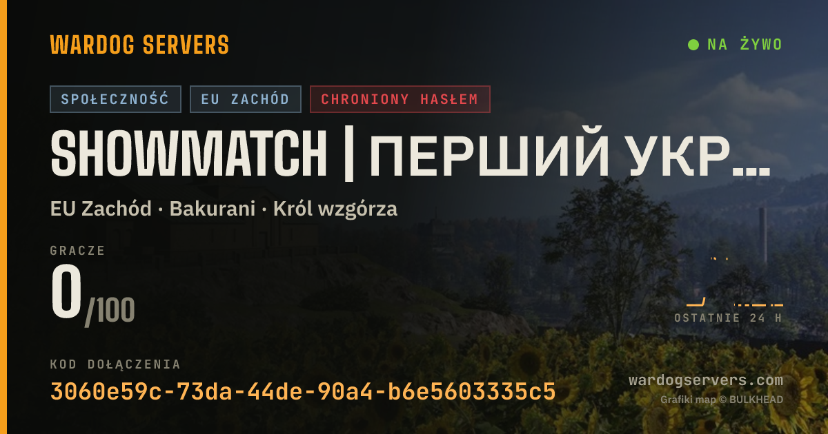 Baner ze statusem na żywo: SHOWMATCH | ПЕРШИЙ УКРАЇНСЬКИЙ | WARDOGS COM UA