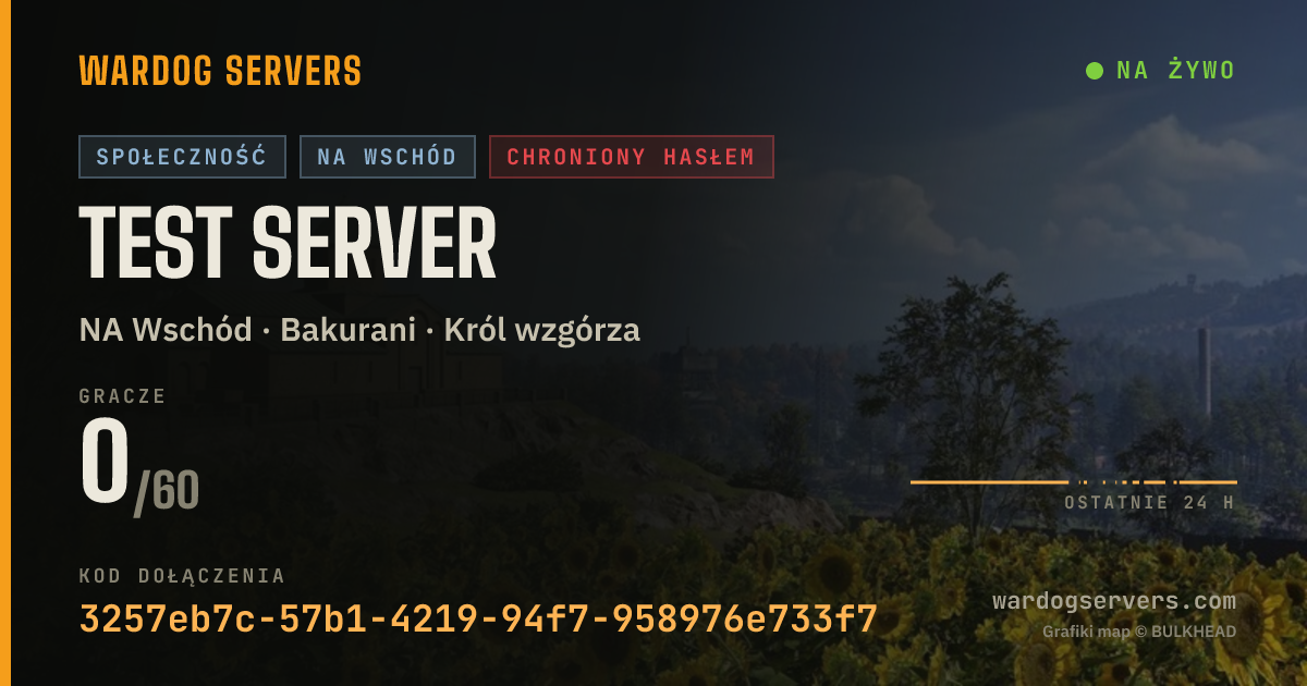 Baner ze statusem na żywo: Test Server