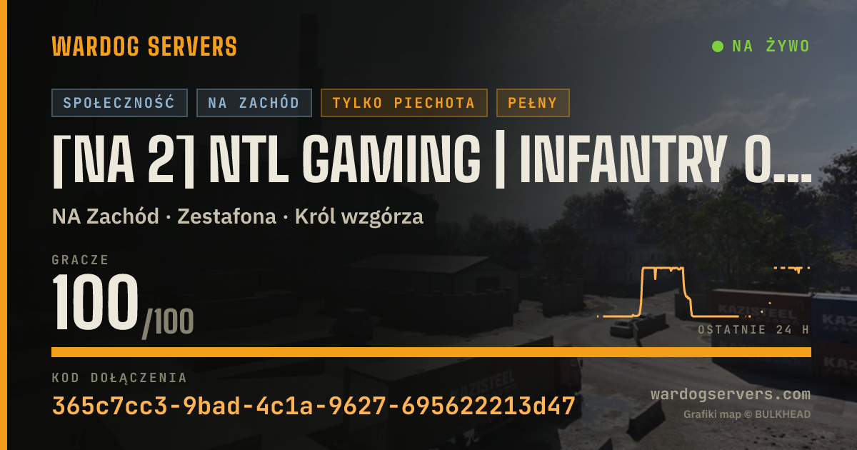 Baner ze statusem na żywo: [NA 2] NTL Gaming | Infantry Only | discord.gg/NTLGaming
