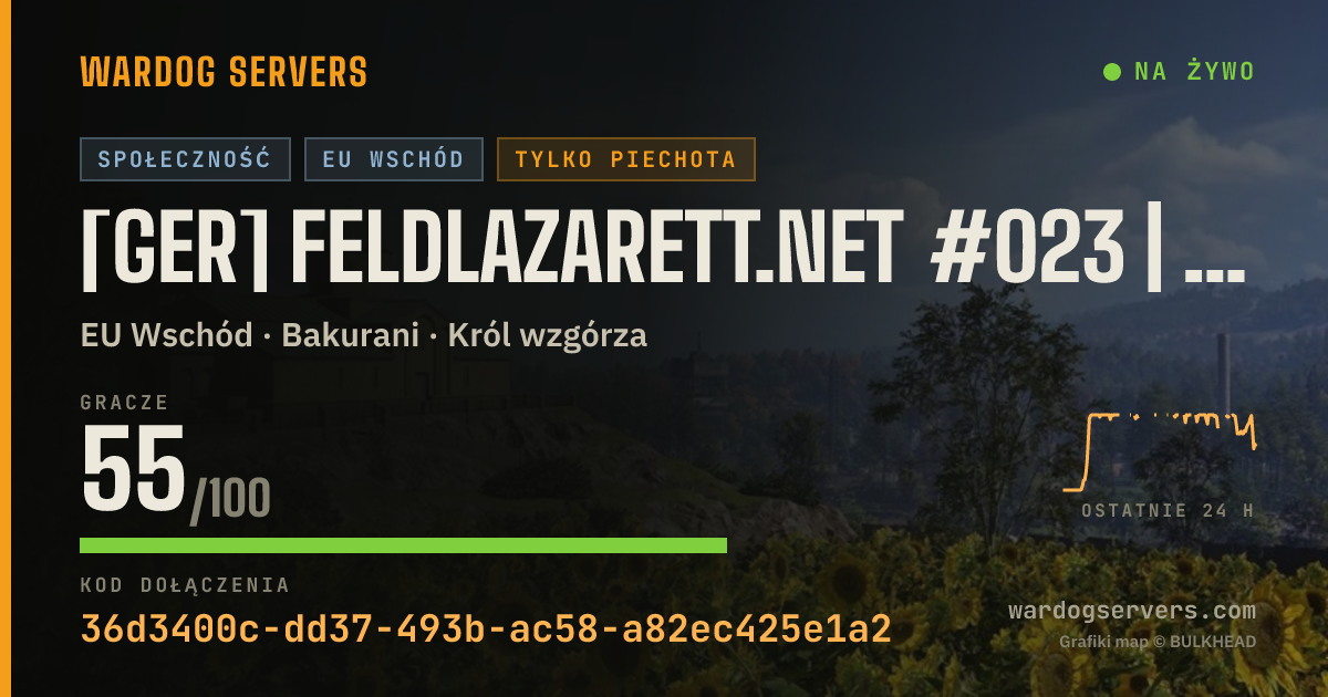 Baner ze statusem na żywo: [GER] Feldlazarett.net #023 | 50v50 | Infantry Only | 11-31