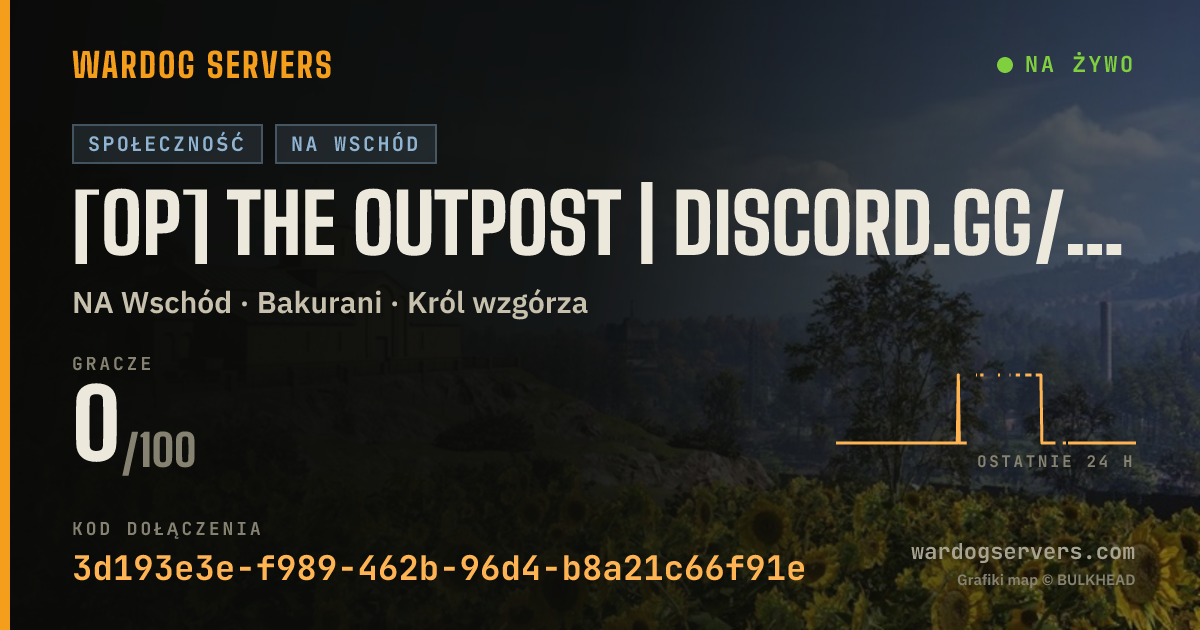 Baner ze statusem na żywo: [OP] The Outpost | Discord.gg/theoutpost | Seeders free VIP