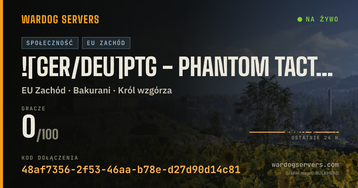 Baner ze statusem na żywo: ![GER/DEU]PTG - Phantom Tactical Germany | discord.gg/NMYs24Hzkz