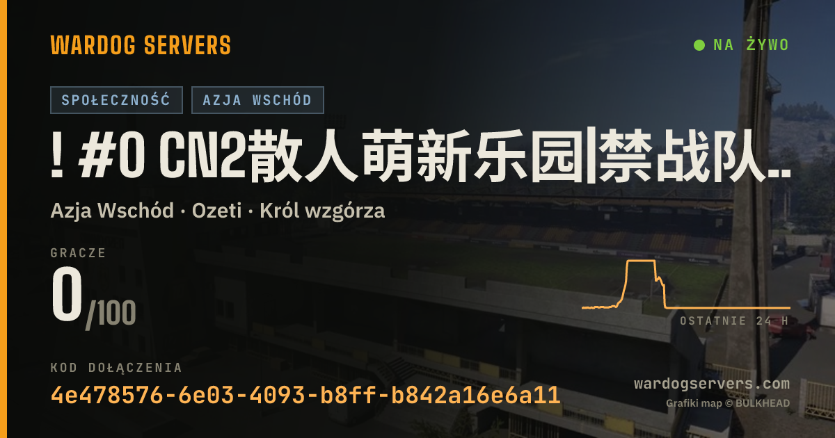 Baner ze statusem na żywo: ! #0 CN2散人萌新乐园|禁战队抱团|50v50激战 最高倍社区收益管理查挂Q群730136151