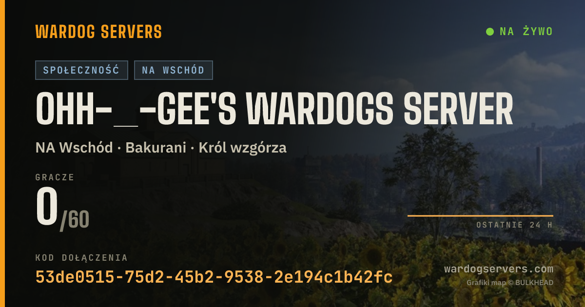 Baner ze statusem na żywo: Ohh-_-Gee's WARDOGS Server