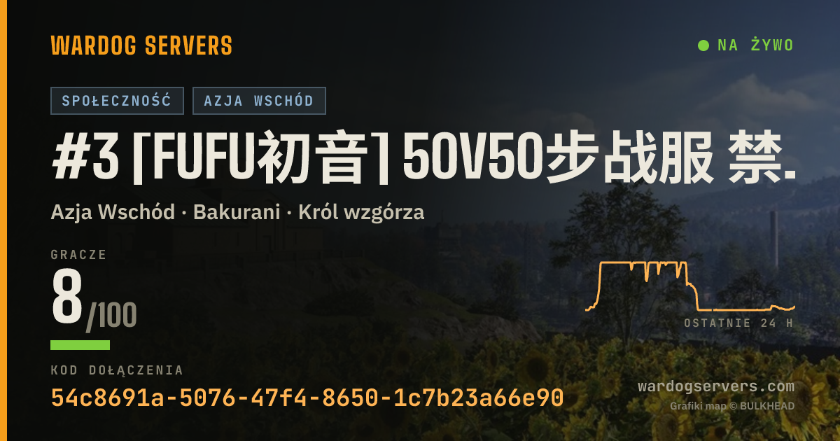 Baner ze statusem na żywo: #3 [fufu初音] 50v50步战服 禁圈外交战 禁武装载具 QQ群1131661908