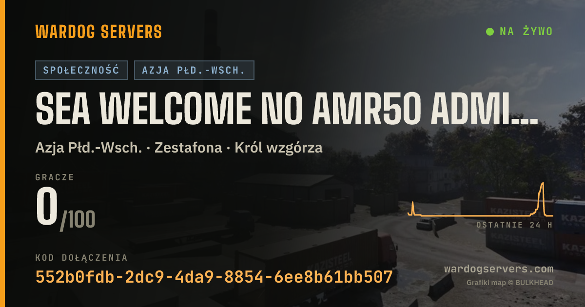 Baner ze statusem na żywo: SEA Welcome No AMR50 admins online
