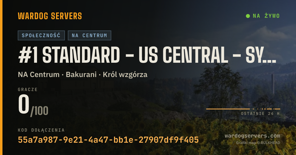 Baner ze statusem na żywo: #1 Standard - US Central - Synergy | discord.synergyorigin.com