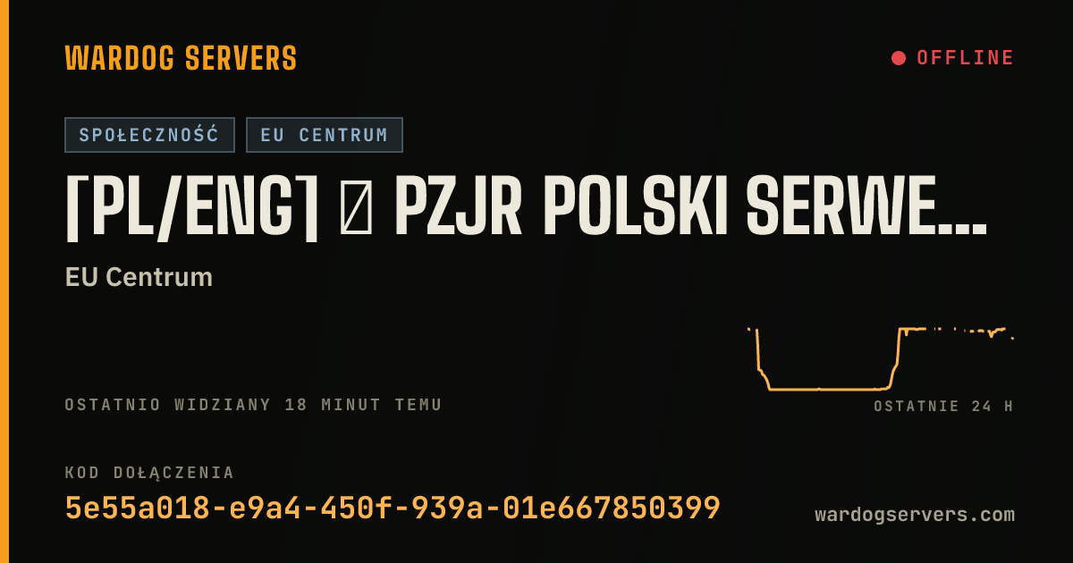 Baner ze statusem na żywo: [PL/ENG] ♦ PZJR Polski Serwer #1 ♦ VIP for Seeding