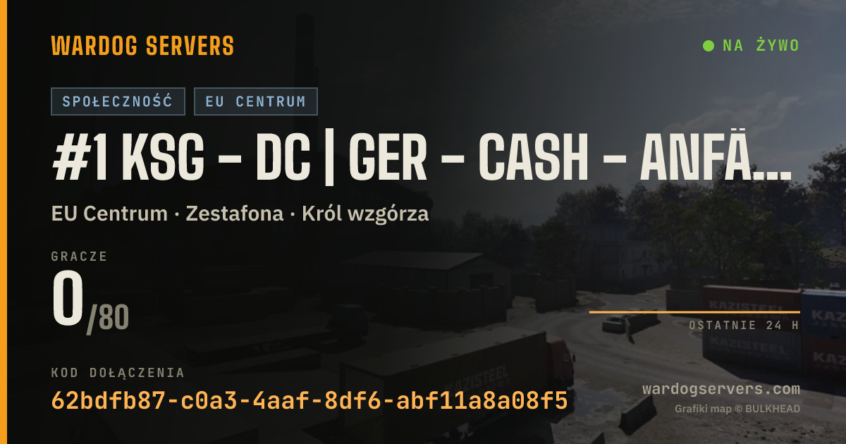Baner ze statusem na żywo: #1 KSG - DC | GER - Cash - anfänger freundlich noob lovely