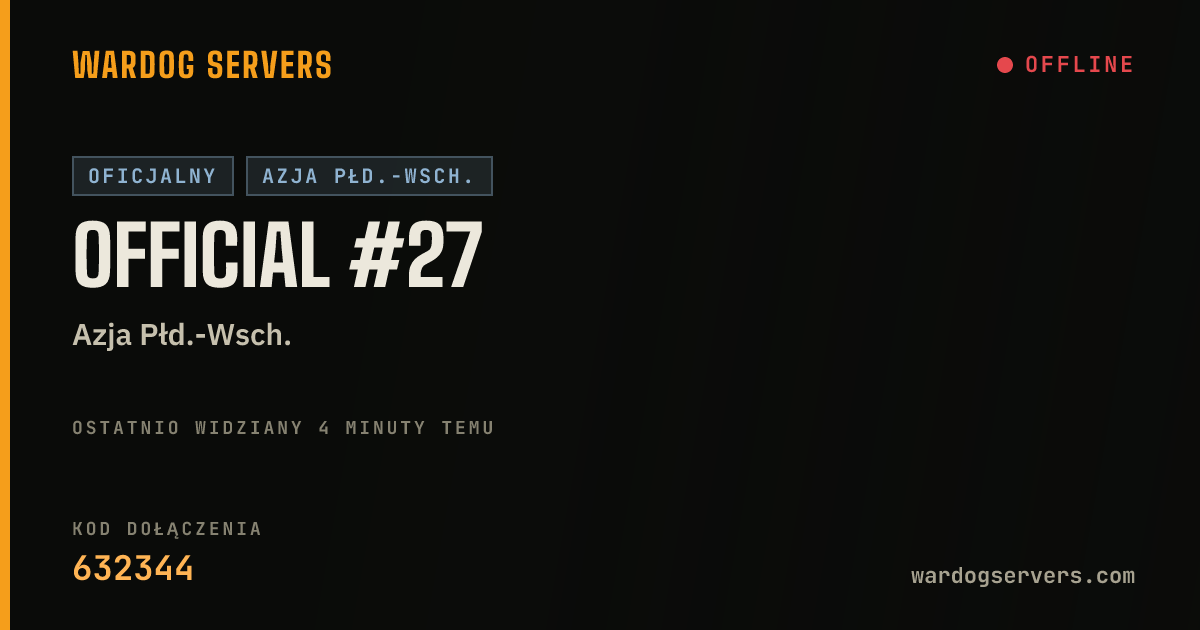 Baner ze statusem na żywo: Official #27