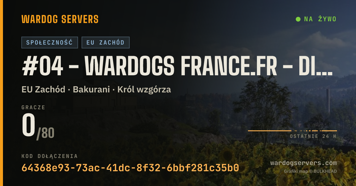 Baner ze statusem na żywo: #04 - WARDOGS FRANCE.FR - discord.gg/wardogsfr
