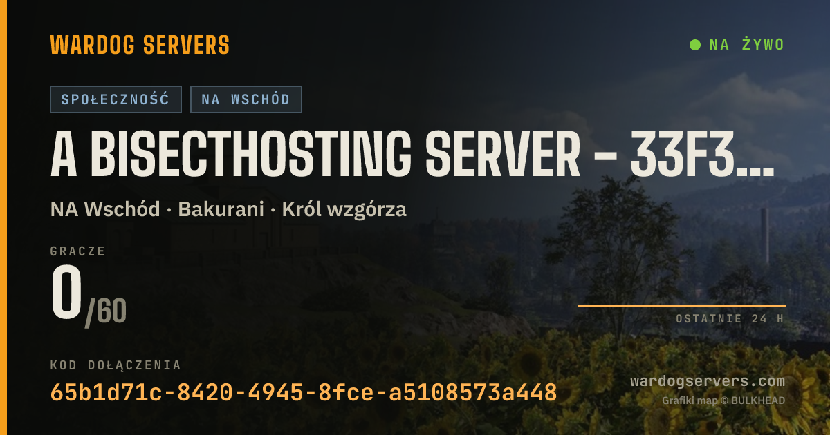 Baner ze statusem na żywo: A BisectHosting Server - 33f30977