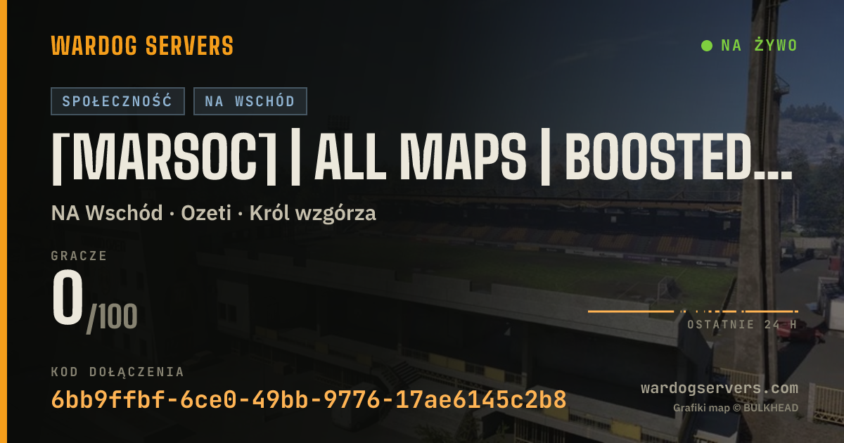 Baner ze statusem na żywo: [MARSOC] | All Maps | Boosted XP & Cash
