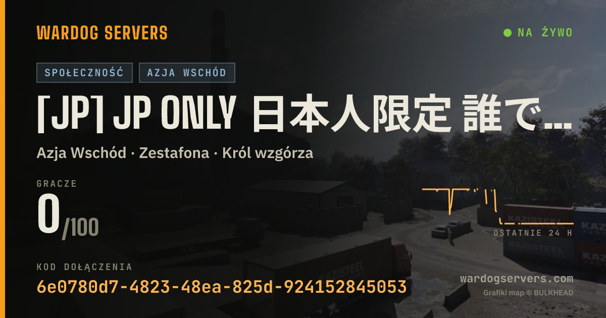 Baner ze statusem na żywo: [JP] jp only 日本人限定 誰でも参加OK 【Nora Garage】