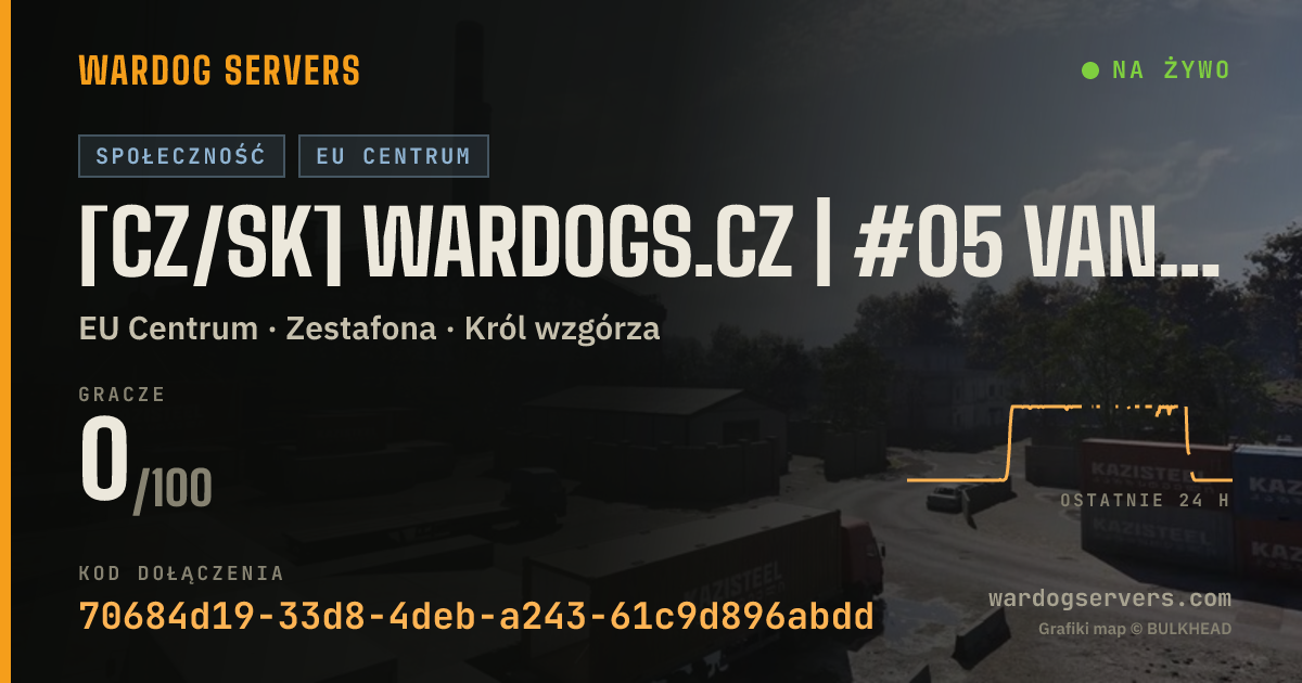 Baner ze statusem na żywo: [CZ/SK] WARDOGS.CZ | #05 VANILLA | discord.gg/wardogsczsk