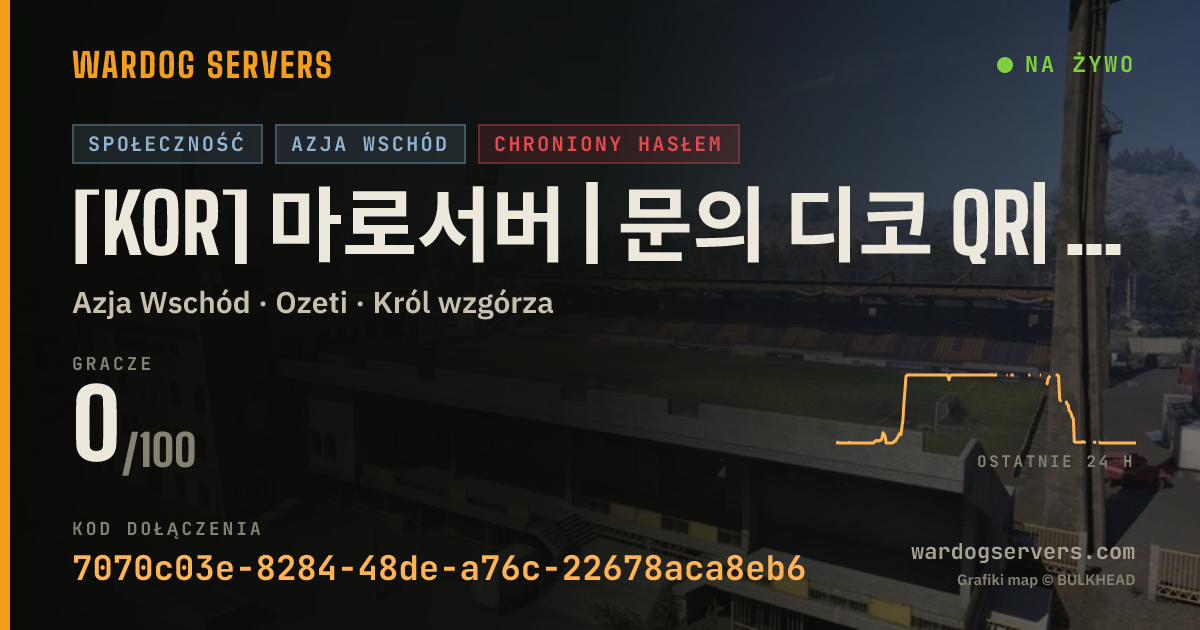 Baner ze statusem na żywo: [KOR] 마로서버 | 문의 디코 QR| 비번 재향군인의 날