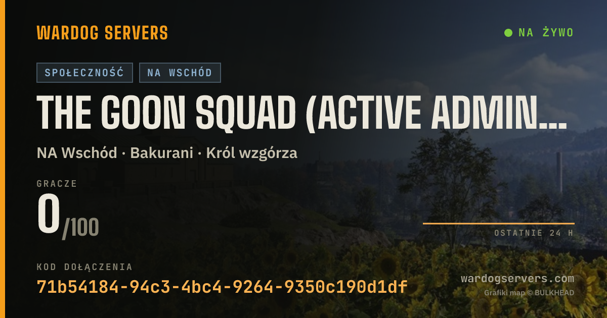 Baner ze statusem na żywo: The Goon Squad (Active Admins) ((NO BS))