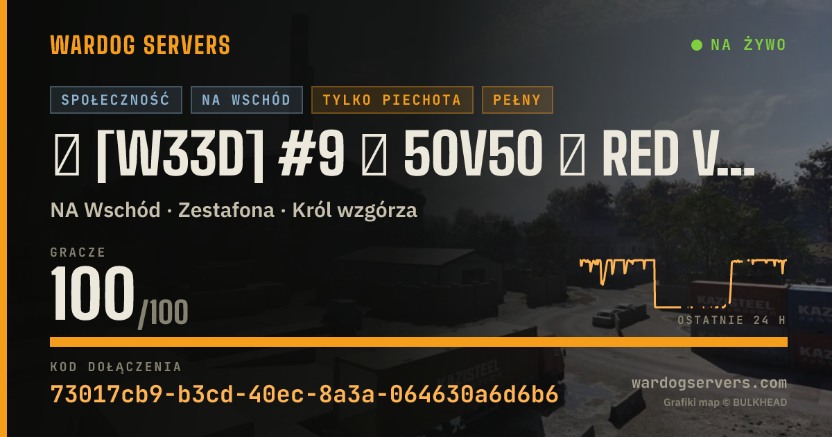 Baner ze statusem na żywo: ★ [W33D] #9 ★ 50v50 ★ RED vs GREEN ★ Wardogs.host