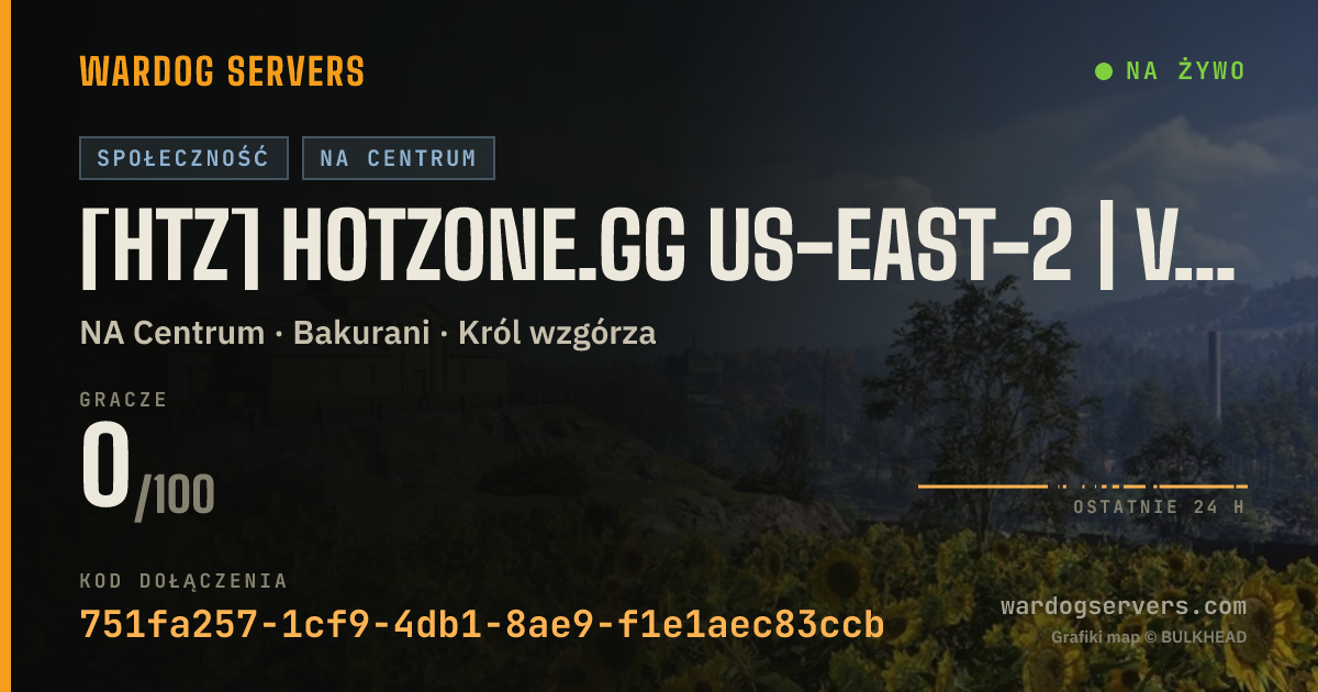 Baner ze statusem na żywo: [HtZ] HOTZONE.gg US-EAST-2 | Vote Map | Reserved Slots
